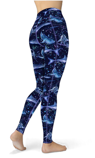 Spacefish Army Whale Shark Wonderland Eco Pocket Leggings – Women’s Recycled Contour Activewear