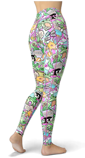 Spacefish Army White Candy Octopus Pocket Leggings – Women’s Recycled Contour Activewear