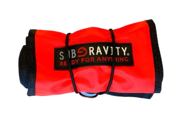 SubGravity Deluxe Surface Marker Buoy DSMB with Metal Oral/BC Inflator Orange Packed Up
