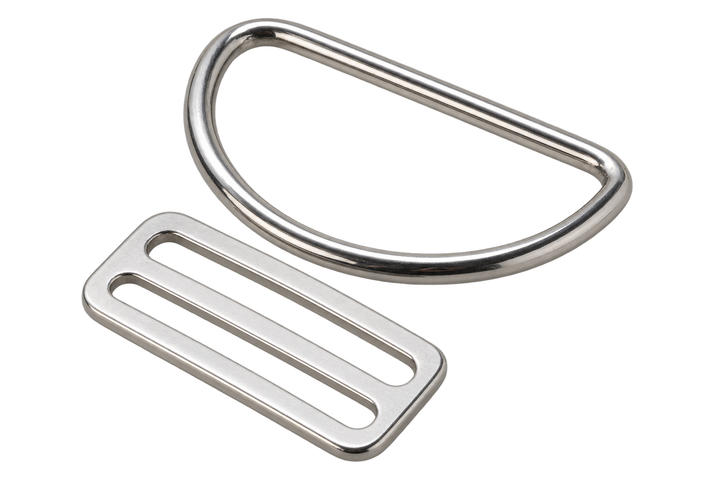 TUSA W50 Stainless Steel D-Ring Set – Angled & Flat Harness Hardware for T-Wing BCD