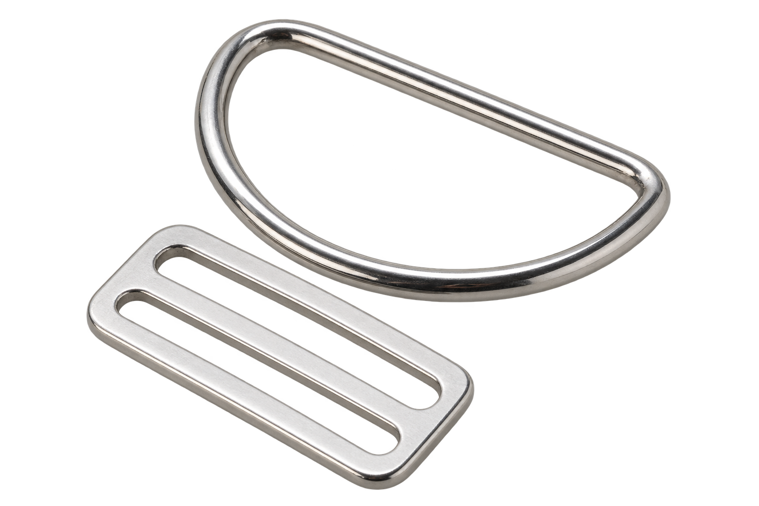 TUSA W50 Stainless Steel D-Ring Set – Angled & Flat Harness Hardware for T-Wing BCD