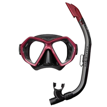 TUSA X-PLORE Mask & Snorkel Combo – Premium Adult Snorkeling Set with Eco Packaging - Metallic Red