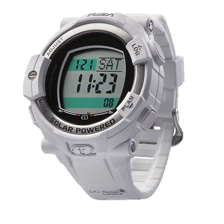 TUSA DC Solar Link Dive Computer – Solar Powered Bluetooth Multi-Gas Wrist Computer White
