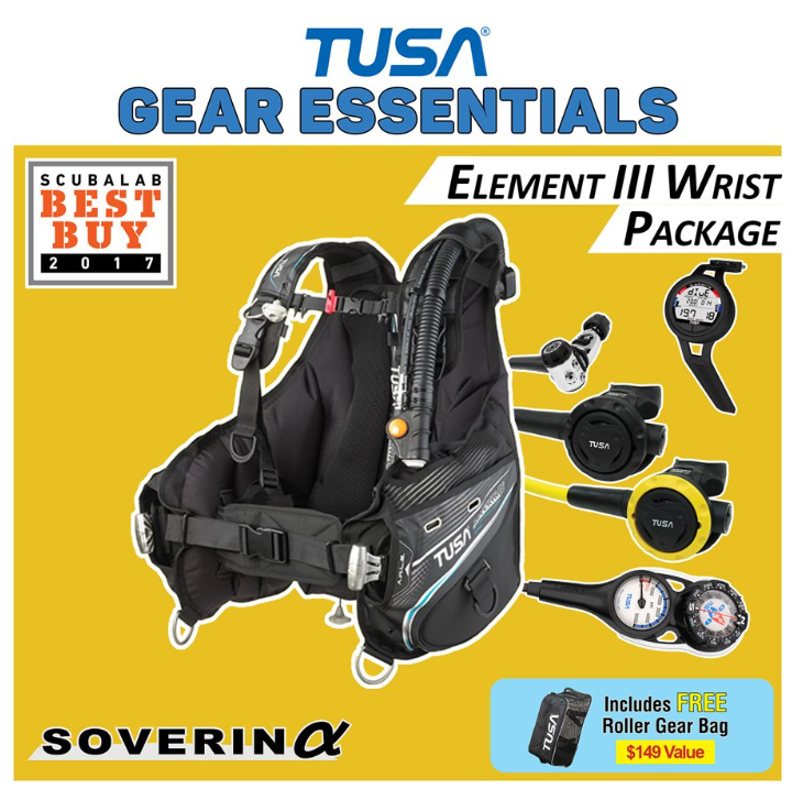 TUSA Soverin Alpha Dive Package – Element III Wrist Computer & RS-1001 Regulator