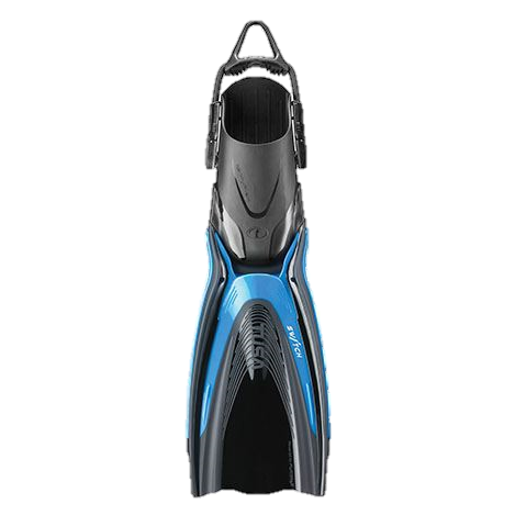 TUSA HyFlex Switch Fin – Modular High-Performance Open Heel Scuba Diving Fin - Fish Tail Blue