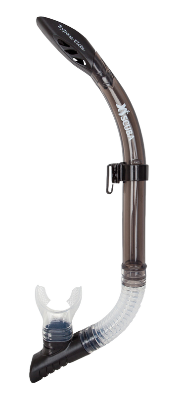 XS Scuba ByPass Elite Snorkel – Streamlined Semi-Dry Snorkel with Purge Valve Black