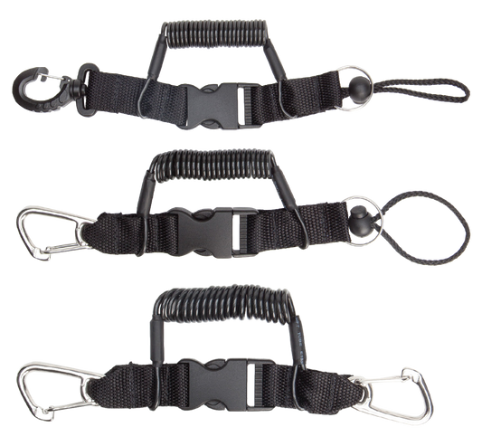 XS Scuba Coil Lanyards – Light, Medium & Heavy Duty Retractable Dive Lanyards