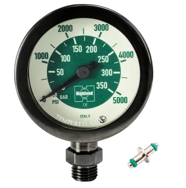 XS Scuba Highland Brass & Glass SPG – Italian Made Scuba Pressure Gauge