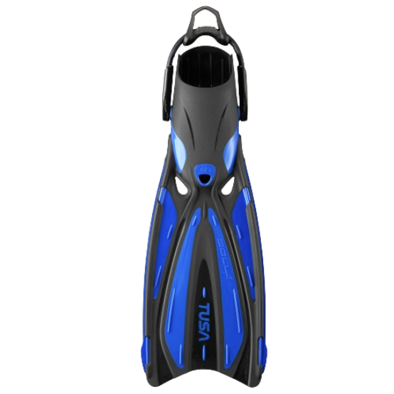 TUSA Solla Fin with Bungee Strap – High-Performance Open Heel Scuba Diving Fin Cobalt Blue