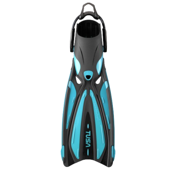 TUSA Solla Fin with Bungee Strap – High-Performance Open Heel Scuba Diving Fin Ocean Green